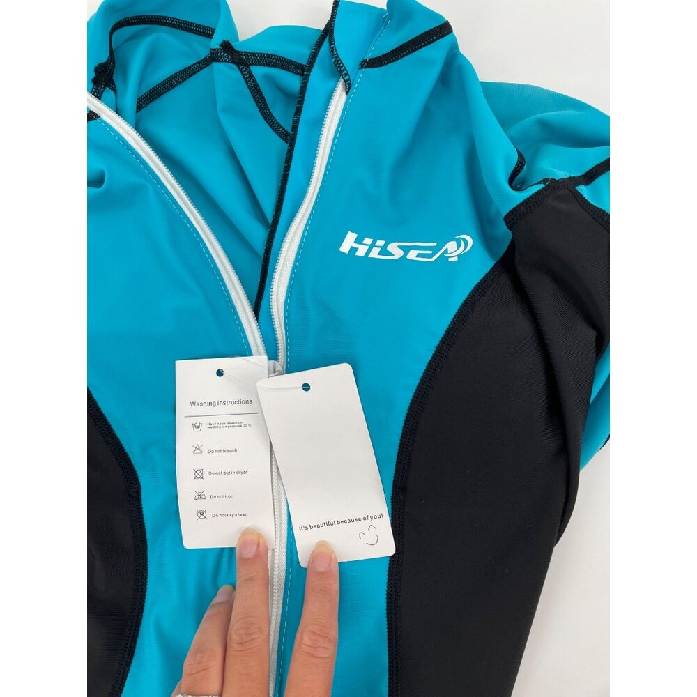 NWT HiSea Scuba Donkey Womens S Full Body Wetsuit UPF 50+ Turquoise/Black Surf - Picture 4 of 9